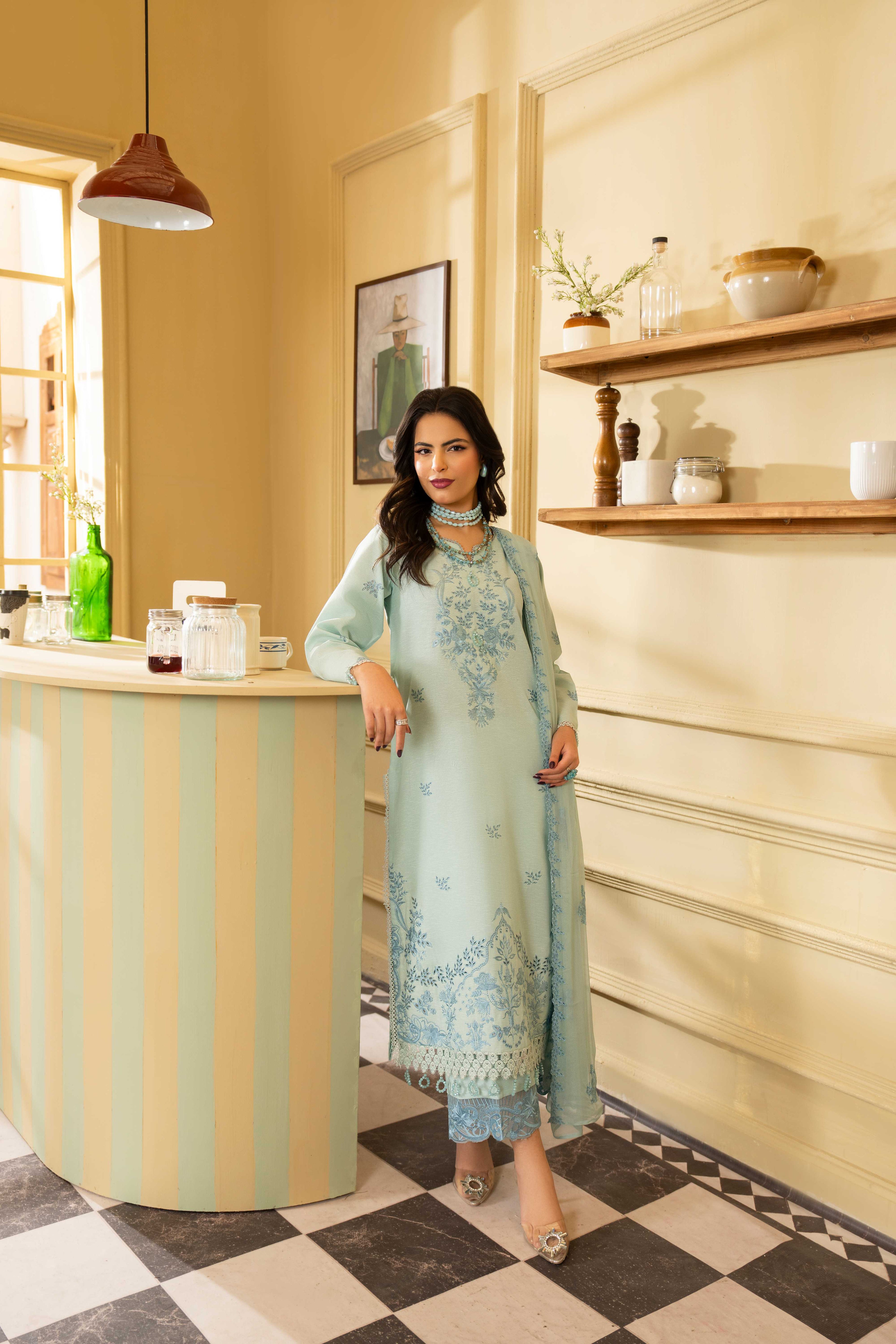 Embroidered Karandi Unstitched 3Pc Suit