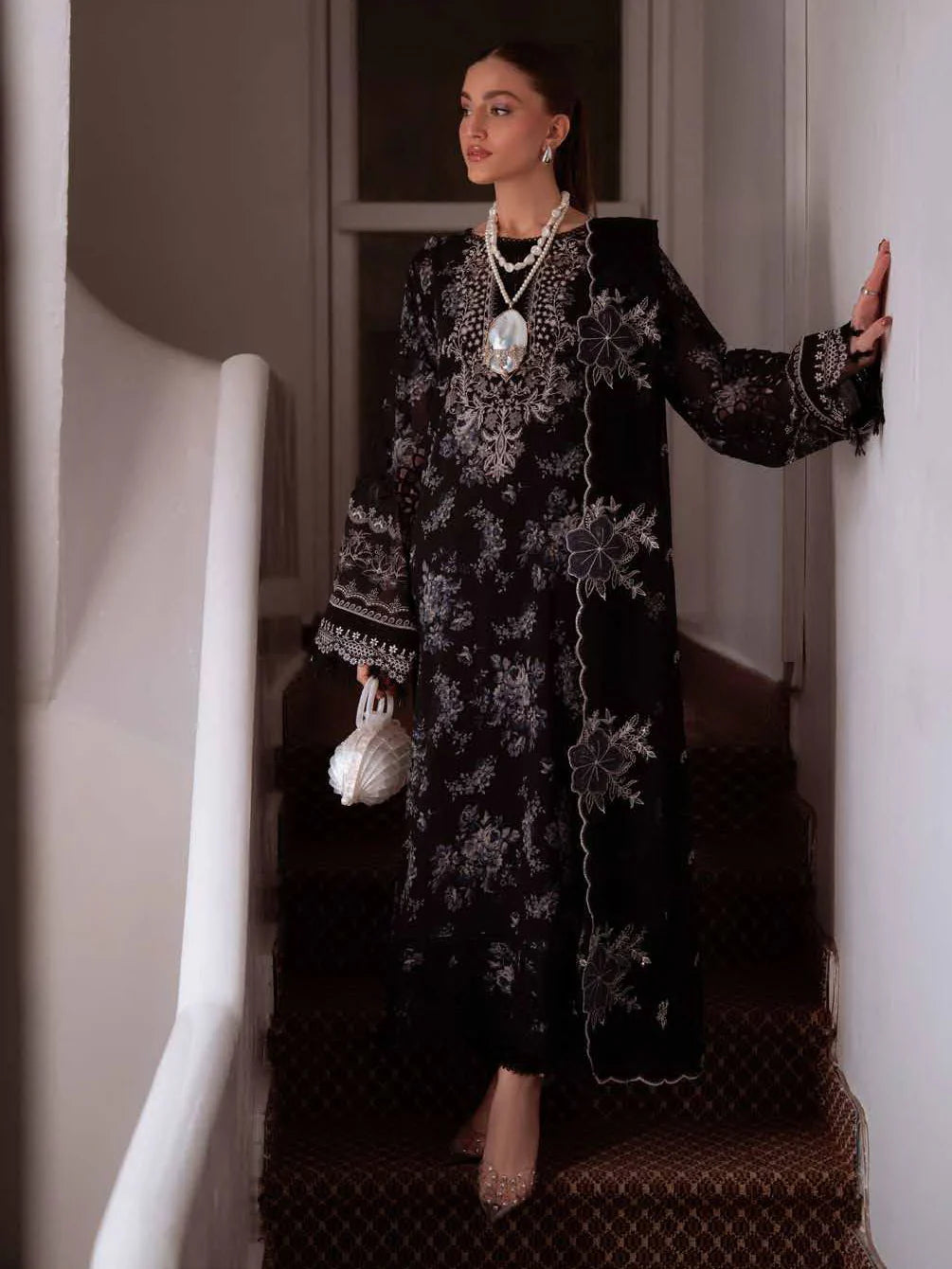 Embroidered Swiss Lawn Unstitched 3Pc Suit