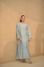Elegant Powder Blue Embroidered 3-Piece
