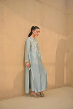 Elegant Powder Blue Embroidered 3-Piece